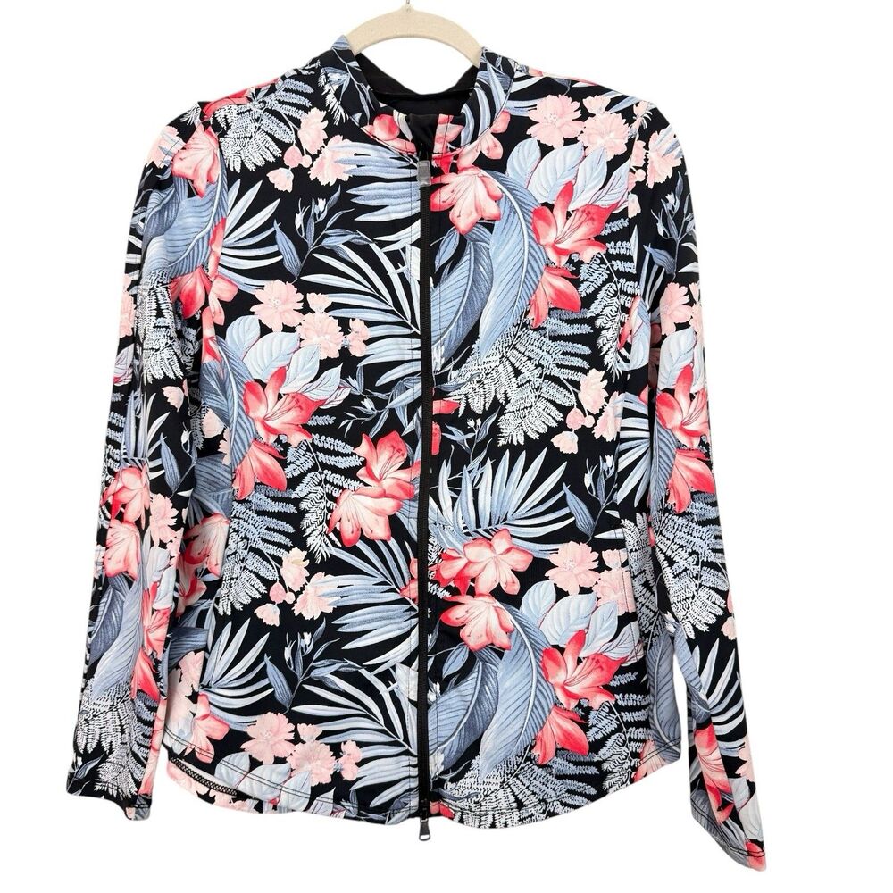 Tommy Bahama Jacket Womens Sz Small IslandZone Aubrey Full Zip Delicate Floral